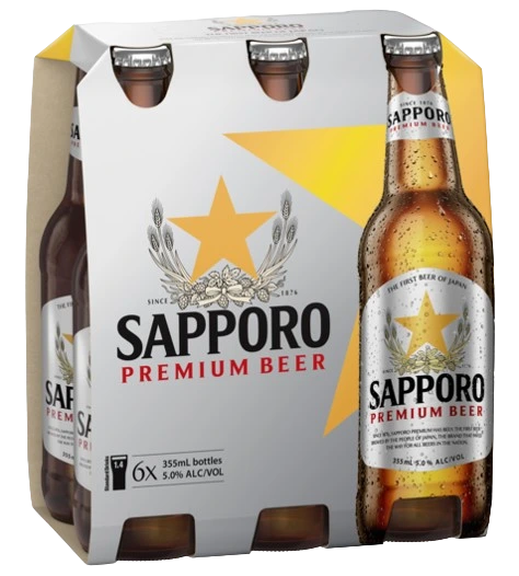 SAPPORO 355ML 6PK BT