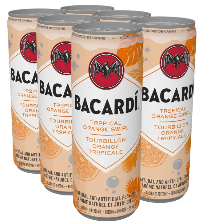 BACARDI TROPICAL ORANGE SWIRL 355ML 6PK CAN