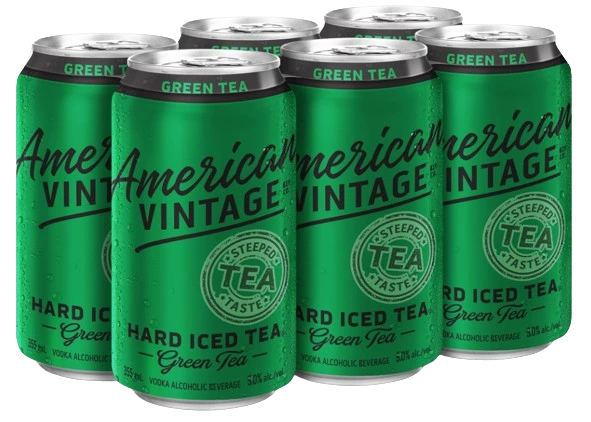 AMERICAN VINTAGE GREEN ICED TEA 355ML 6PK CAN