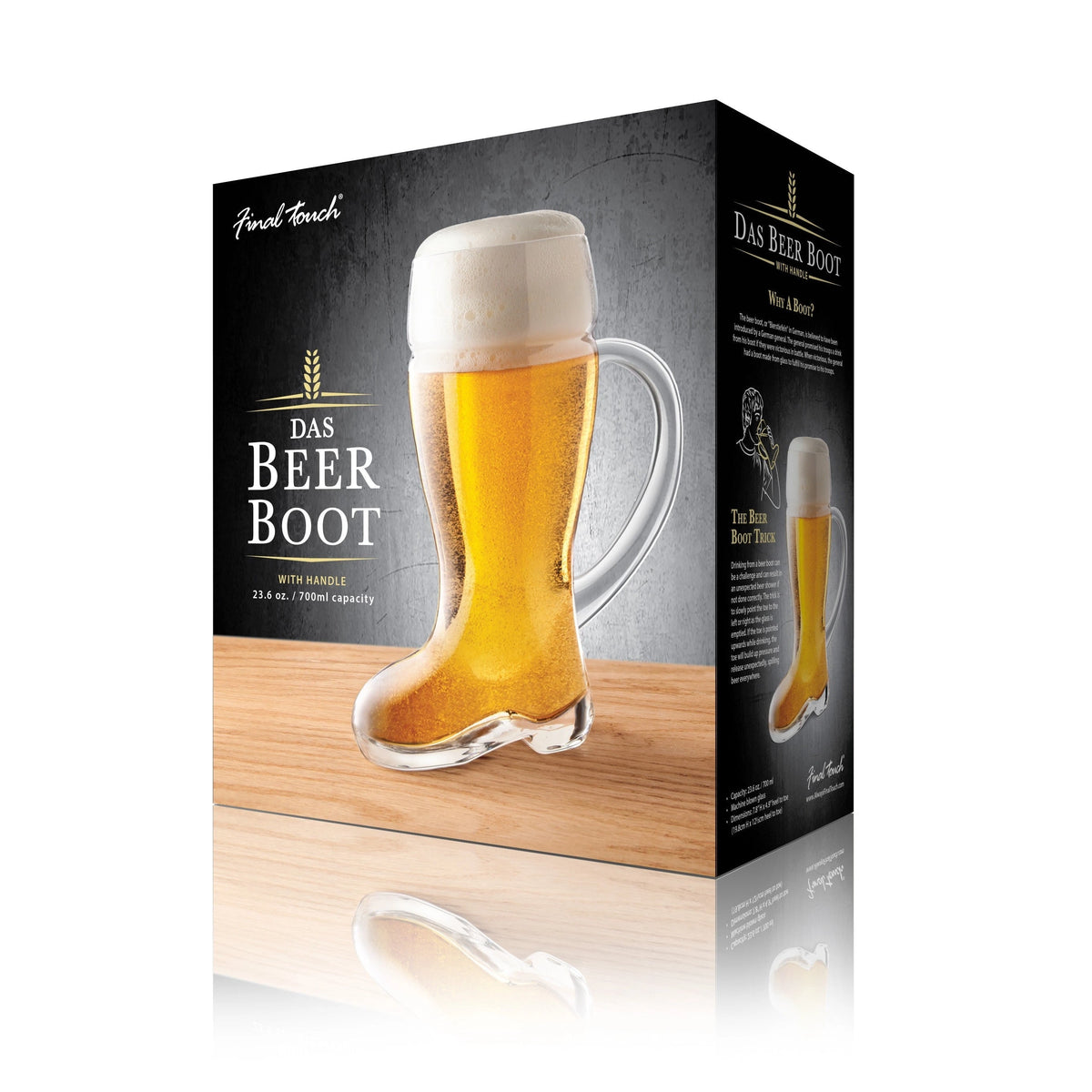 FINAL TOUCH GLASS BOOT WITH HANDLE