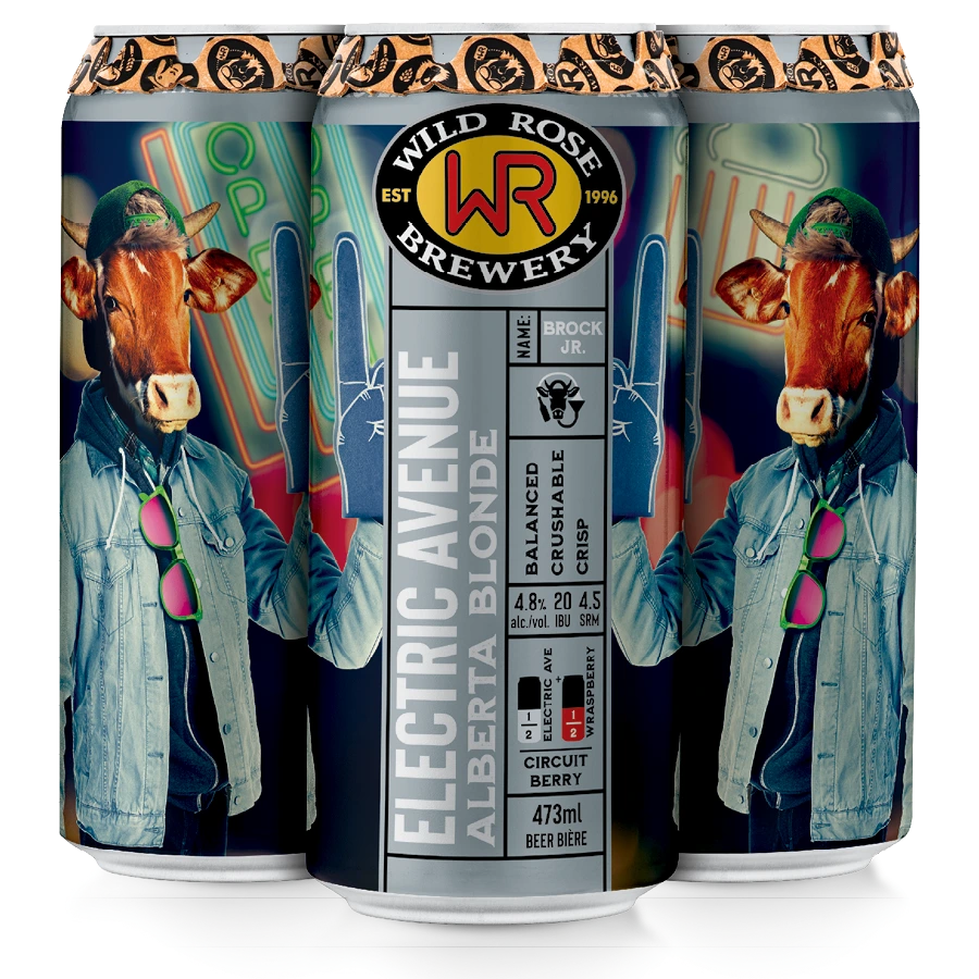 WILD ROSE ELECTRIC AVE BLONDE ALE 473ML 4PK CAN