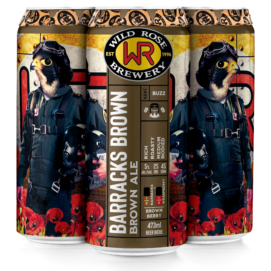 WILD ROSE BARRACKS BROWN ALE 473ML 4PK CAN