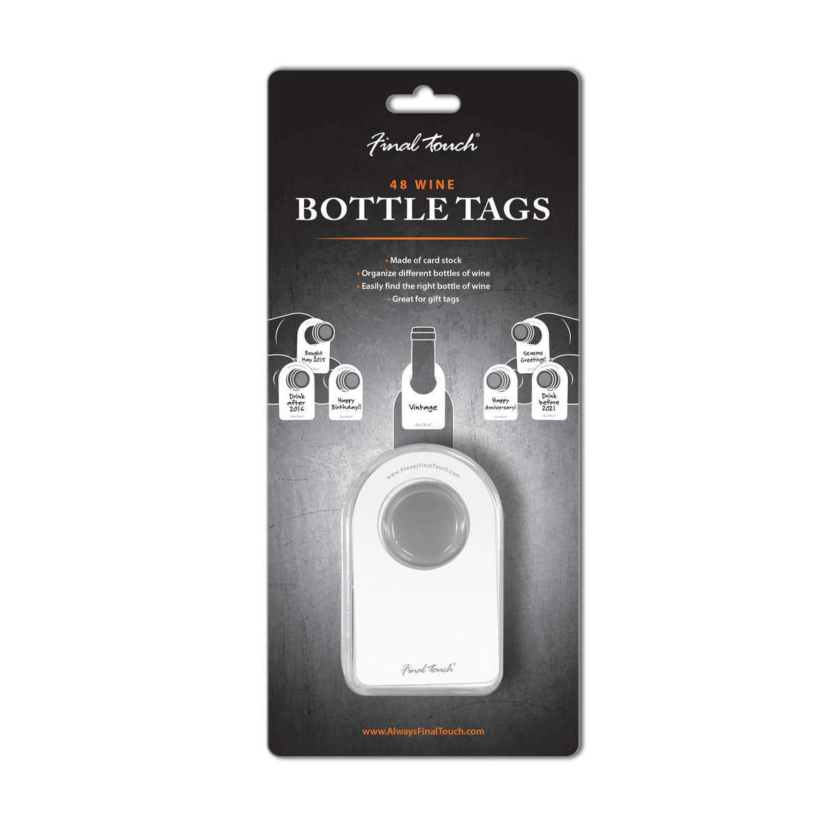 FINAL TOUCH 48 WINE BOTTLE TAGS