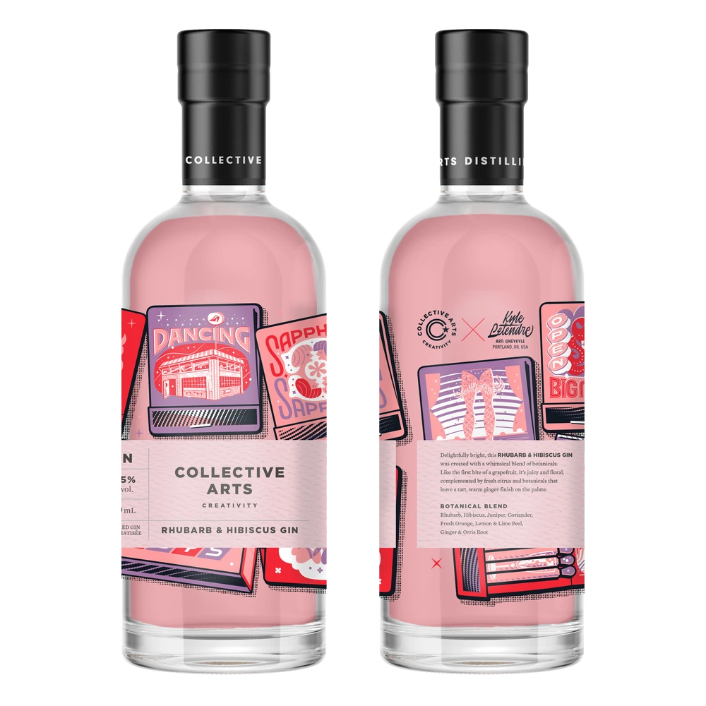 COLLECTIVE ARTS RHUBARB & HIBISCUS GIN 750ML