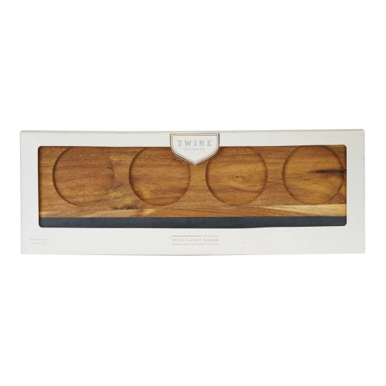 TWINE ACACIA WOOD WINE FLIGHT BOARD