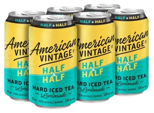 AMERICAN VINTAGE HALF & HALF HARD ICED TEA 355ML 6PK CAN