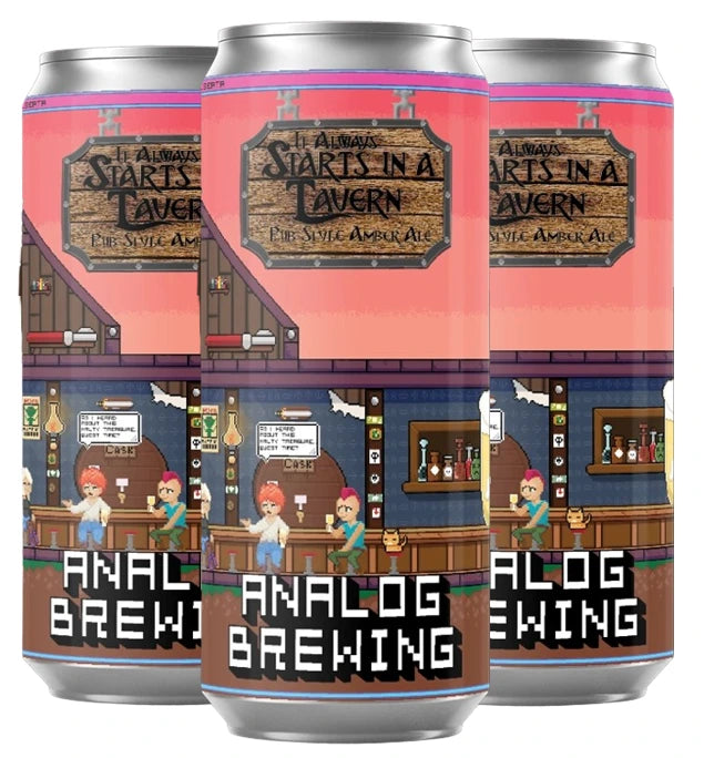 ANALOG IT ALWAYS STARTS IN A TAVERN AMBER ALE 473ML 4PK CAN