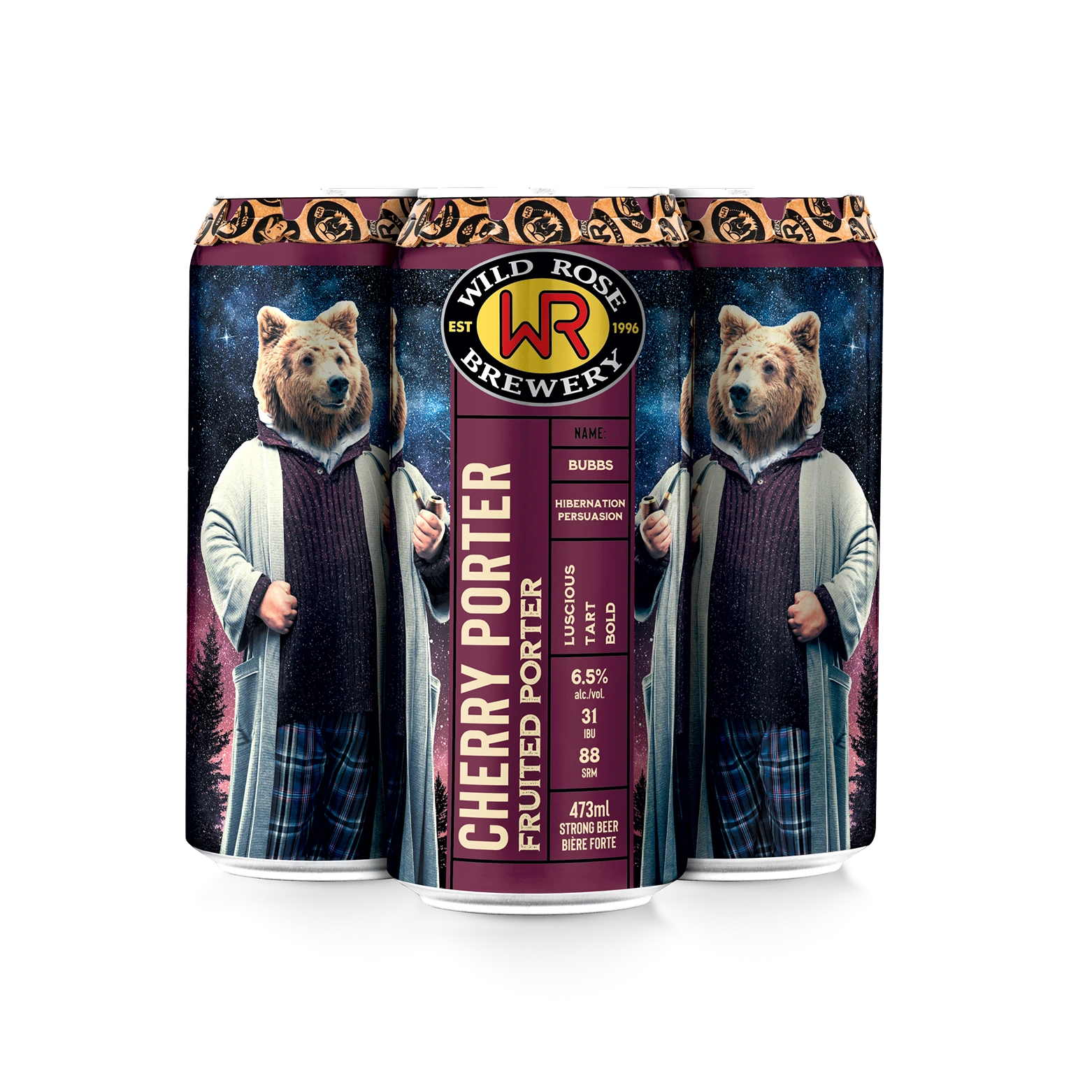 WILD ROSE CHERRY PORTER 473ML 4PK CAN