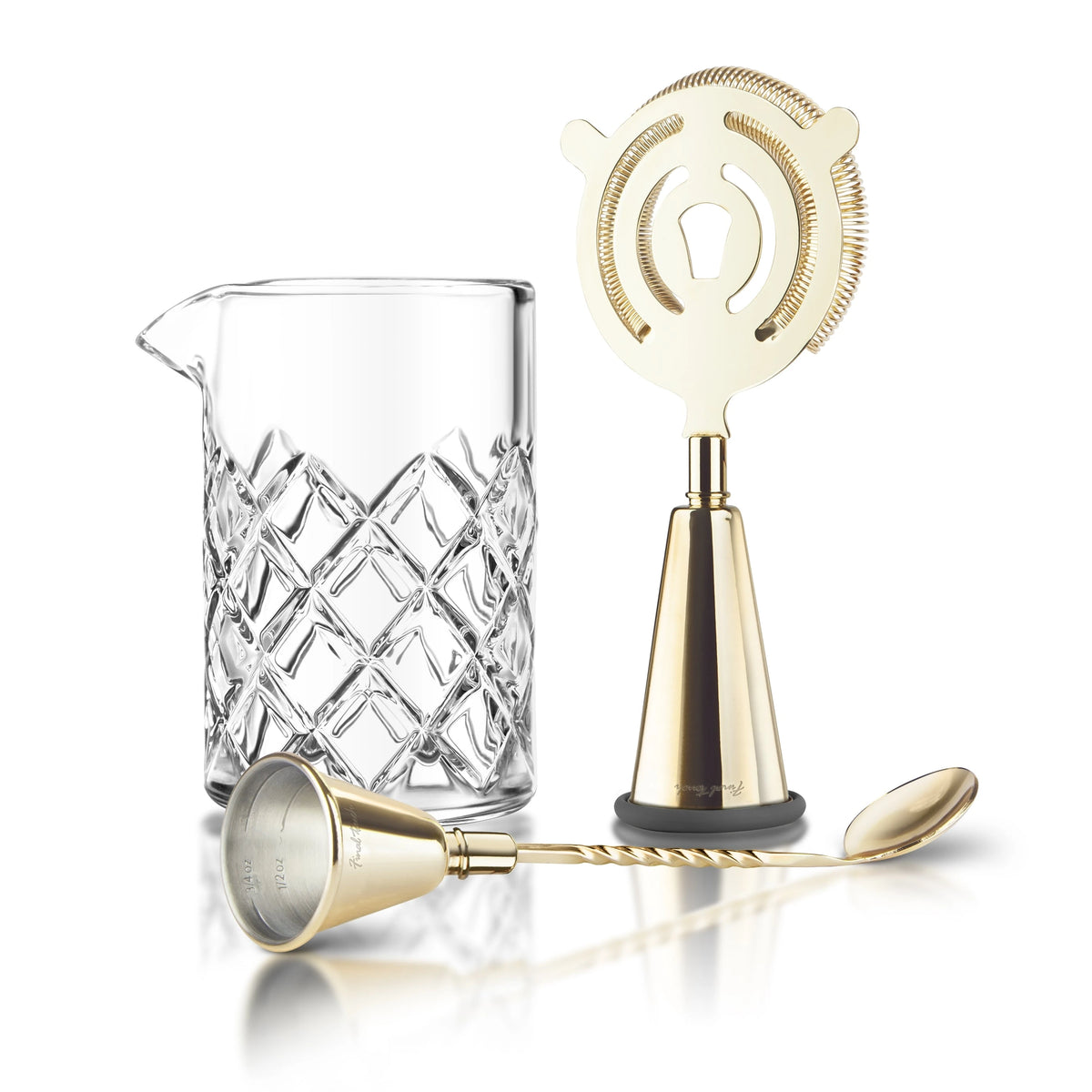 FINAL TOUCH MULTI FUNCTION BRASS COCKTAIL MIXING SET