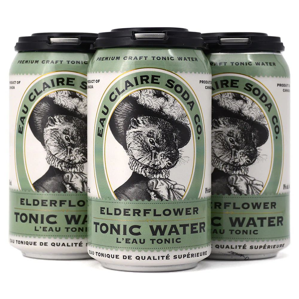 EAU CLAIRE SODA ELDERFLOWER TONIC WATER 355ML 4PK CAN