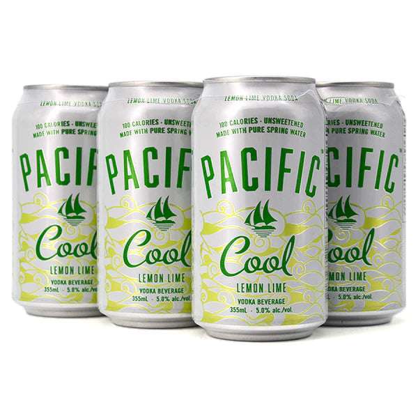 PACIFIC COOL LEMON LIME VODKA SODA 355ML 6PK CAN