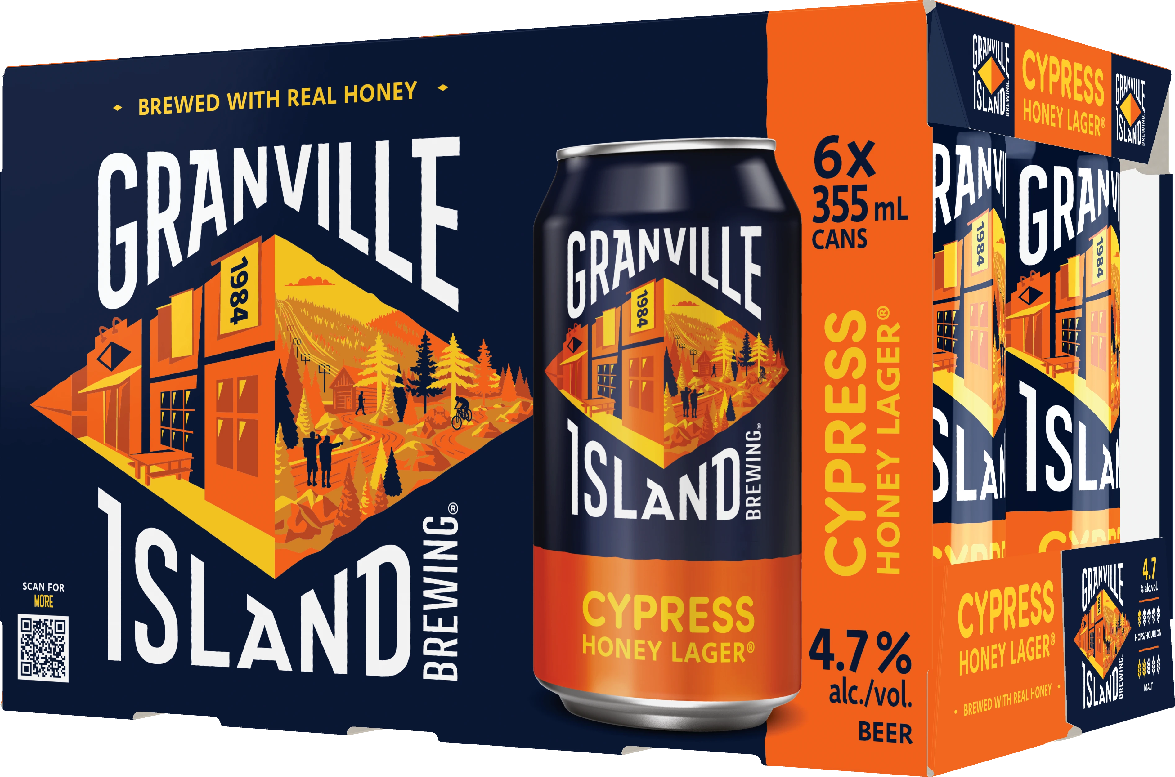 GRANVILLE ISLAND CYPRESS HONEY LAGER 355ML 6PK CAN