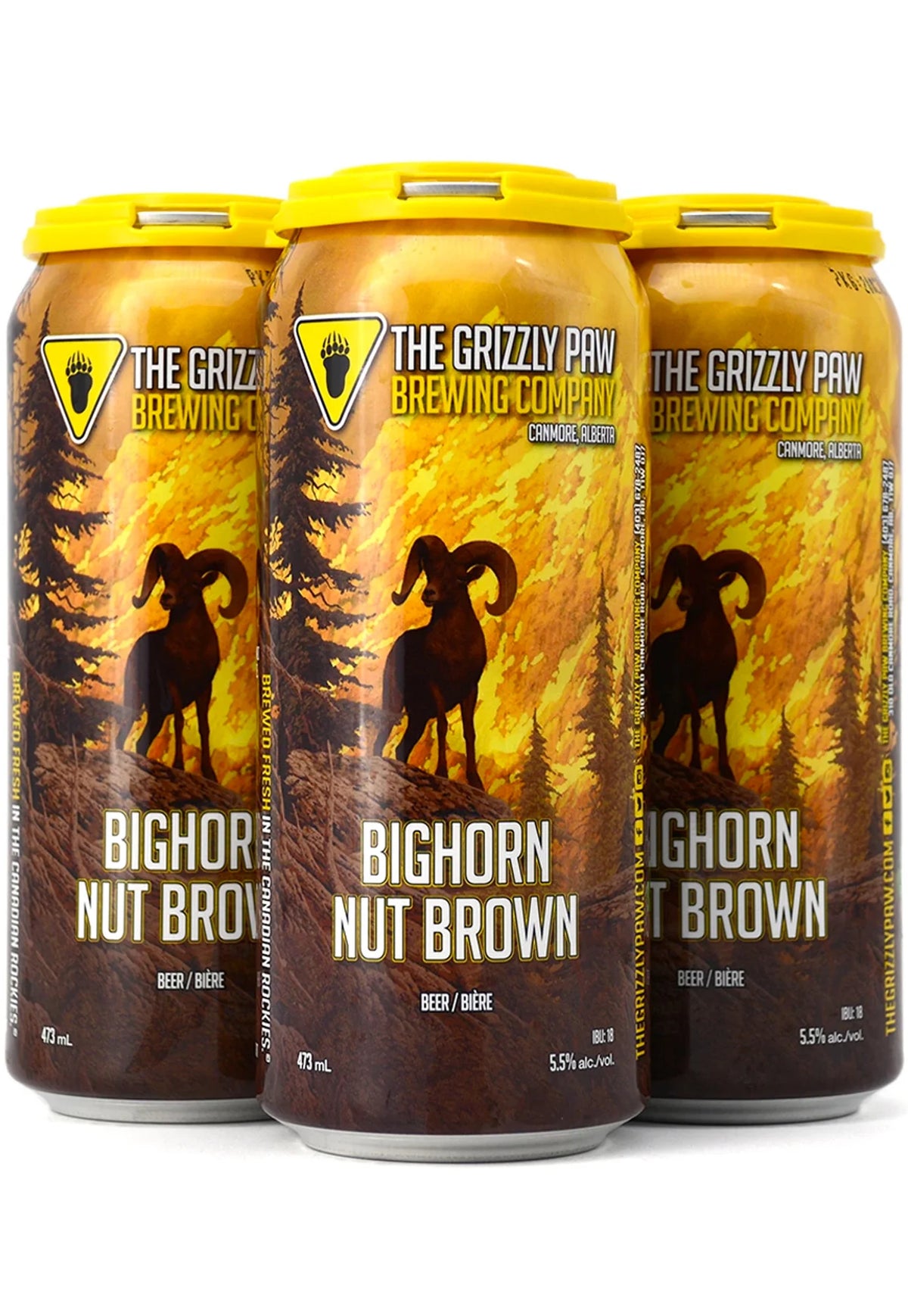 GRIZZLY PAW BIG HORN NUT BROWN 473ML 4PK CAN