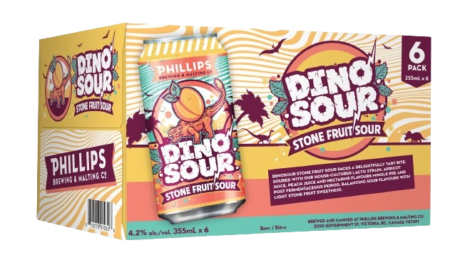 PHILLIPS DINOSOUR STONE FRUIT ALE 355ML 6PK CAN