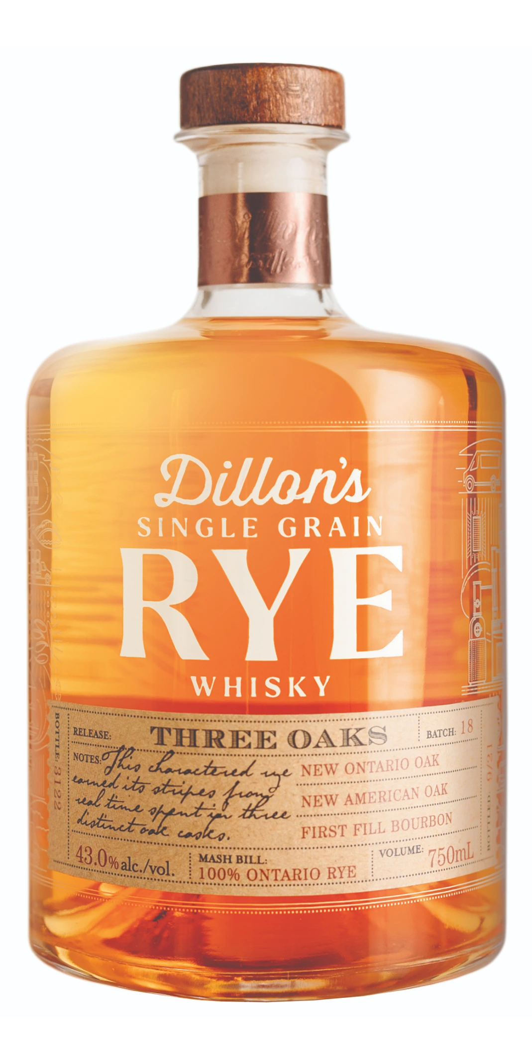 DILLONS RYE WHISKY 750ML