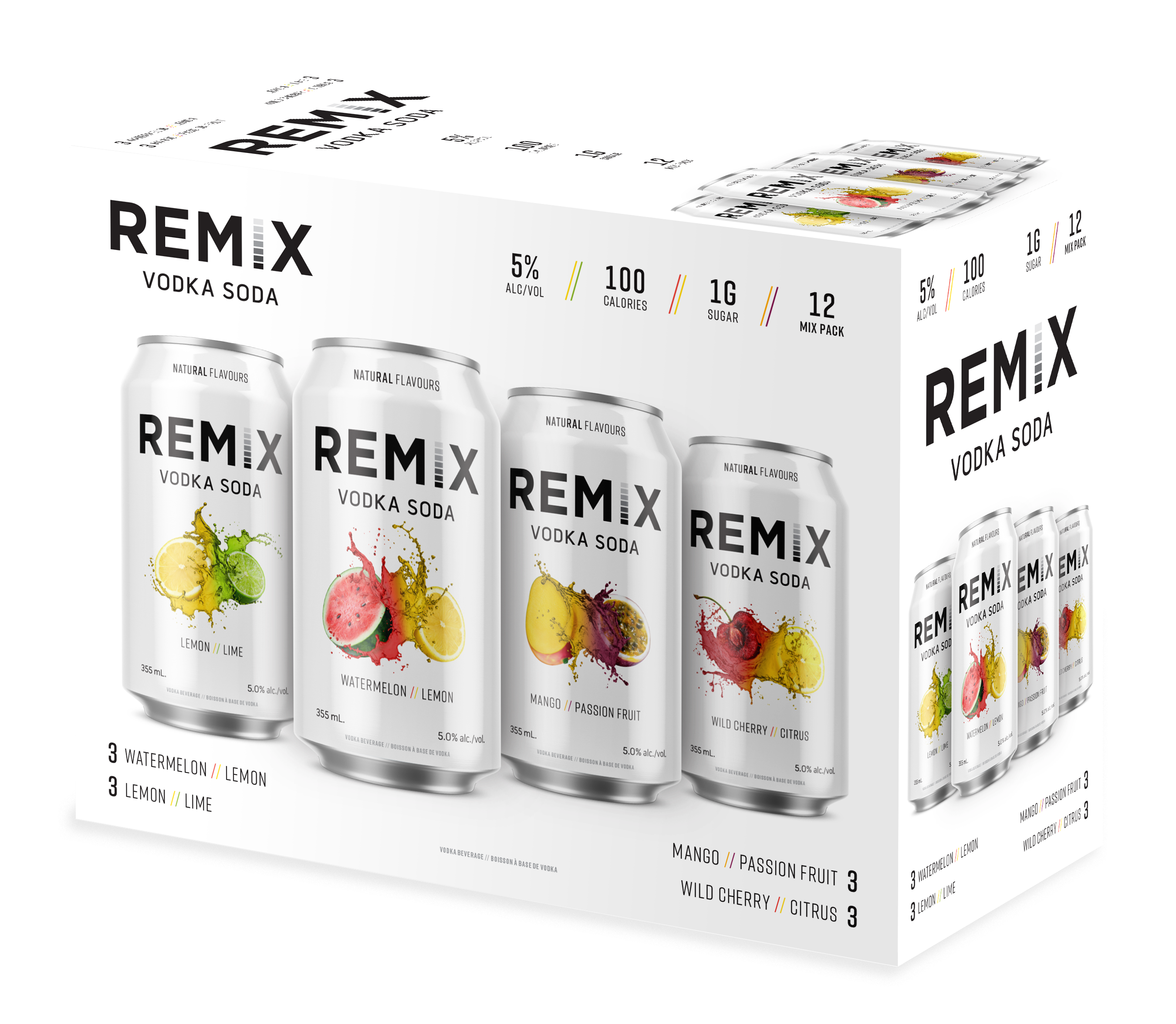 REMIX VODKA SODA MIXER 2024 355ML 12PK CAN