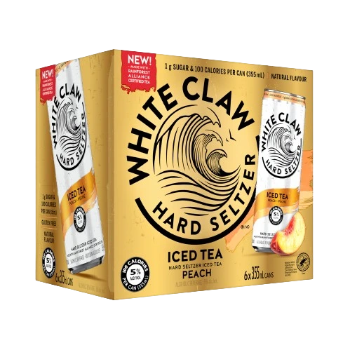 WHITE CLAW HARD SELTZER ICED TEA PEACH 355ML 6PK CAN