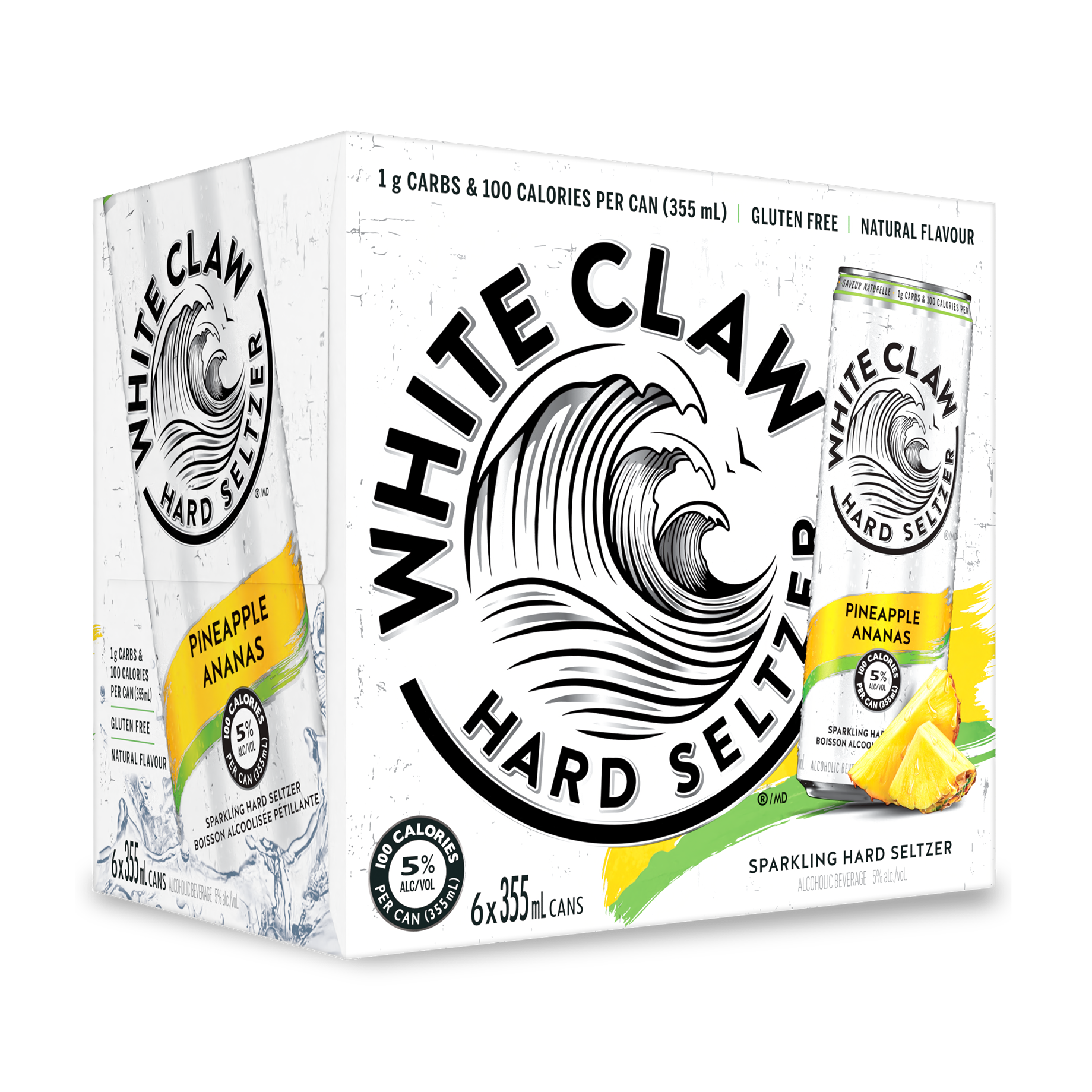 WHITE CLAW PINEAPPLE 355ML 6PK CAN