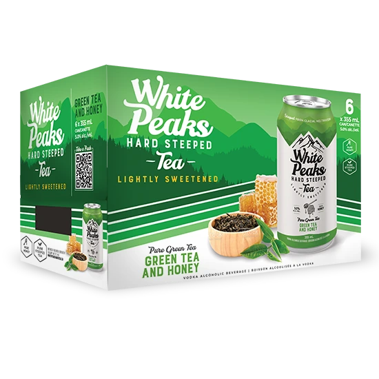 WHITE PEAKS HARD GREEN TEA WITH LEMON HONEY 355ML 6PK CAN