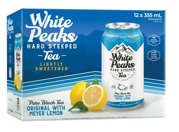 WHITE PEAKS HARD TEA LEMON 355ML 12PK CAN