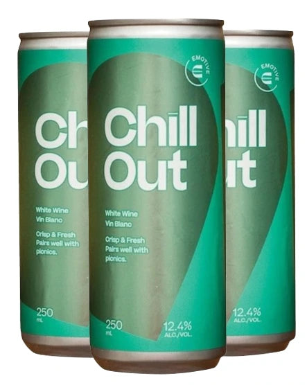 EMOTIVE CHILL OUT WHITE WINE 250ML 4PK CAN