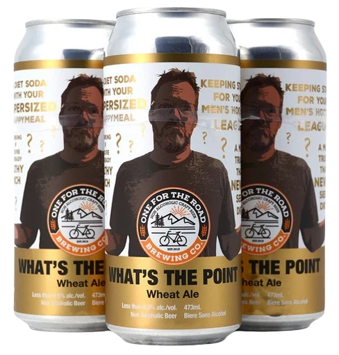 ONE FOR THE ROAD NON ALC WHATS THE POINT WHEAT 473ML 4PK CAN