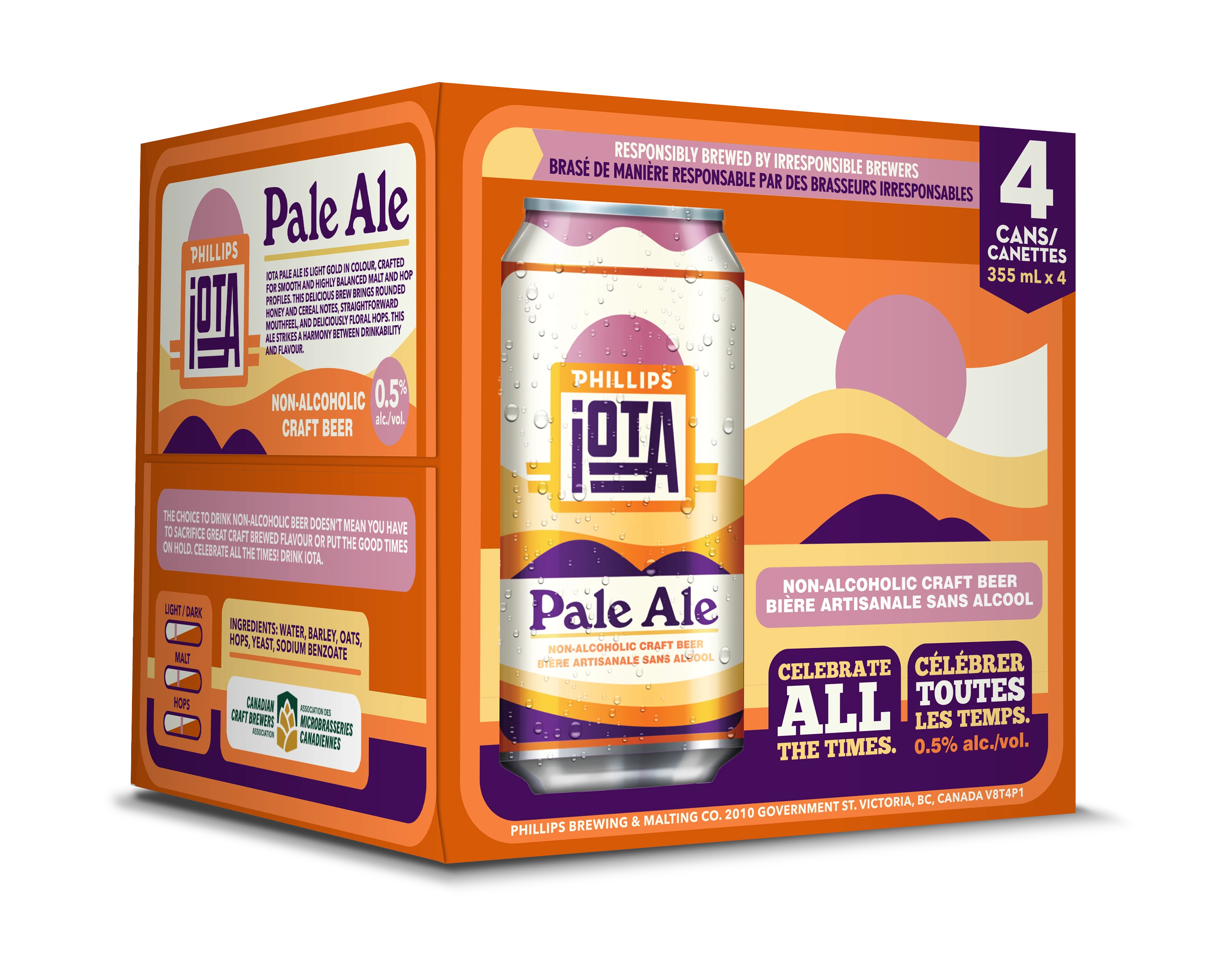 PHILLIPS IOTA PALE NON ALC 355ML 4PK CAN