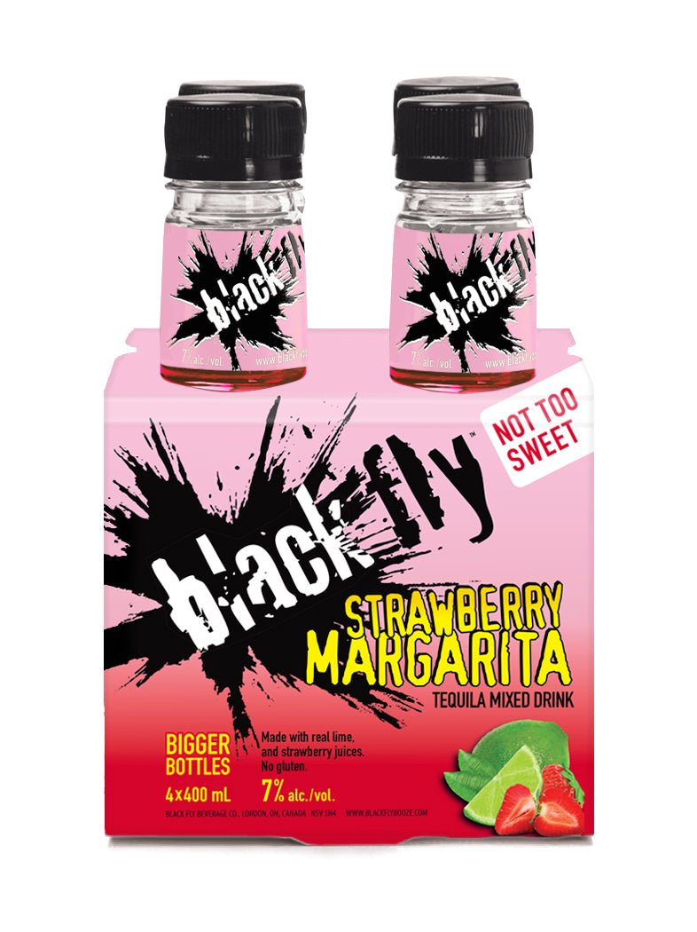 BLACK FLY TEQUILA STRAWBERRY MARGARITA 400ML 4PK BT