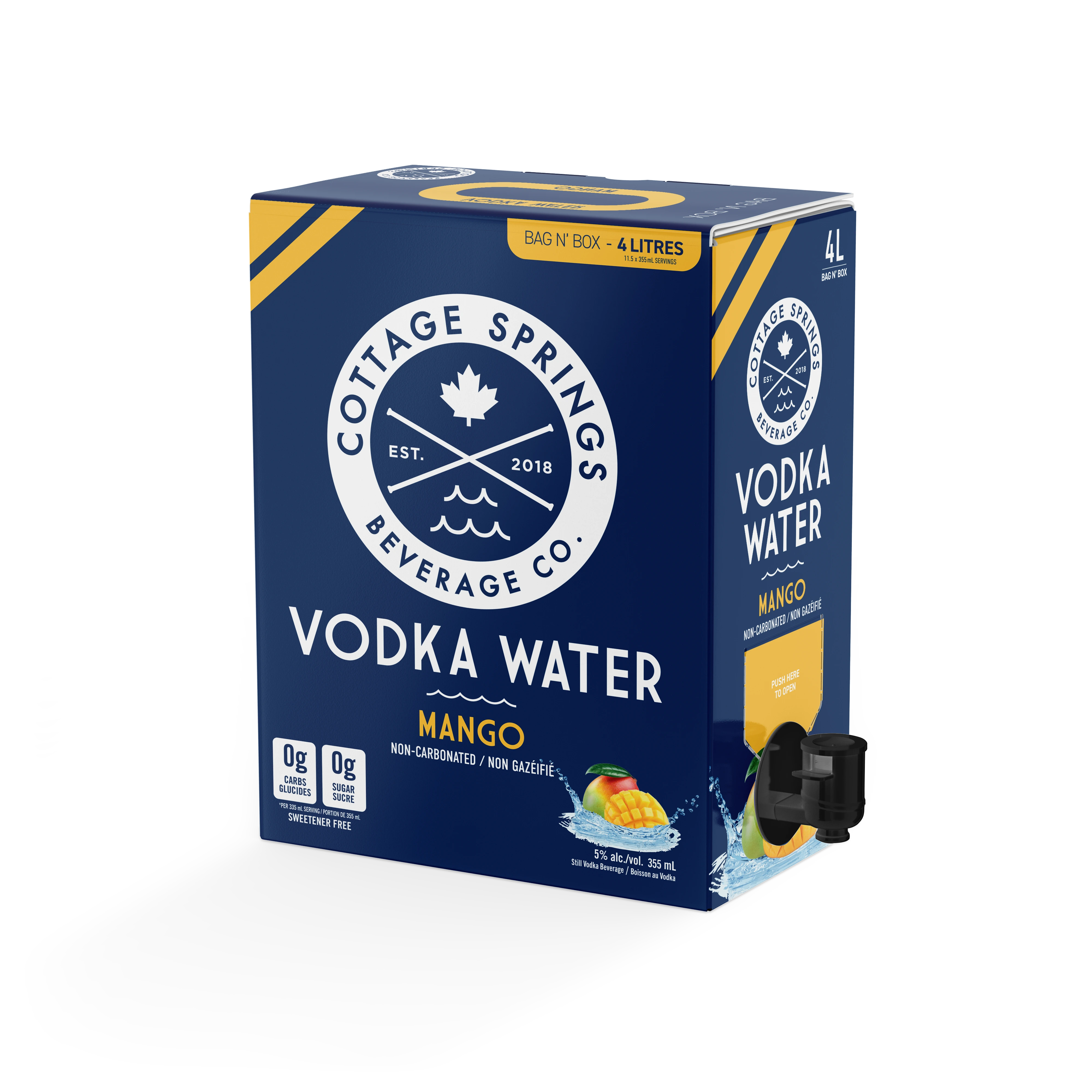 COTTAGE SPRINGS VODKA WATER MANGO 4L