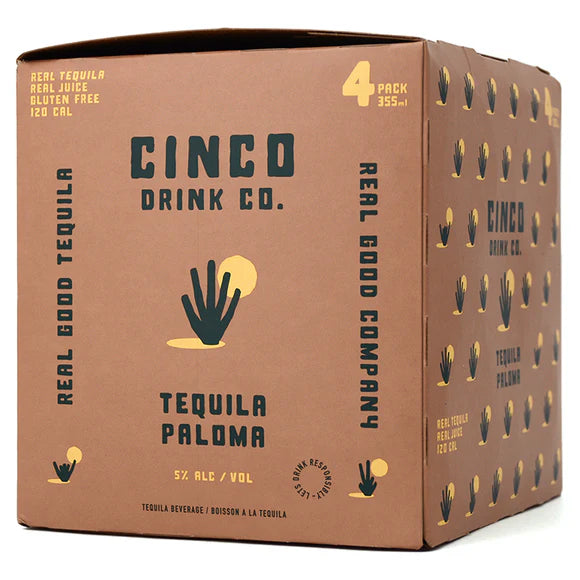 CINCO DRINK CO TEQUILA PALOMA 355ML 4PK CAN