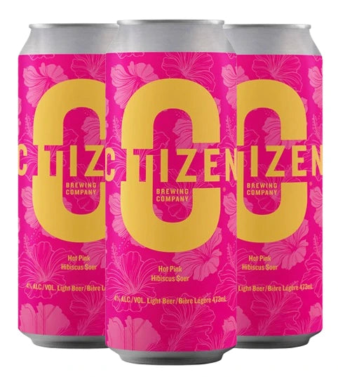 CITIZEN HOT PINK HIBISCUS SOUR 473ML 4PK CAN