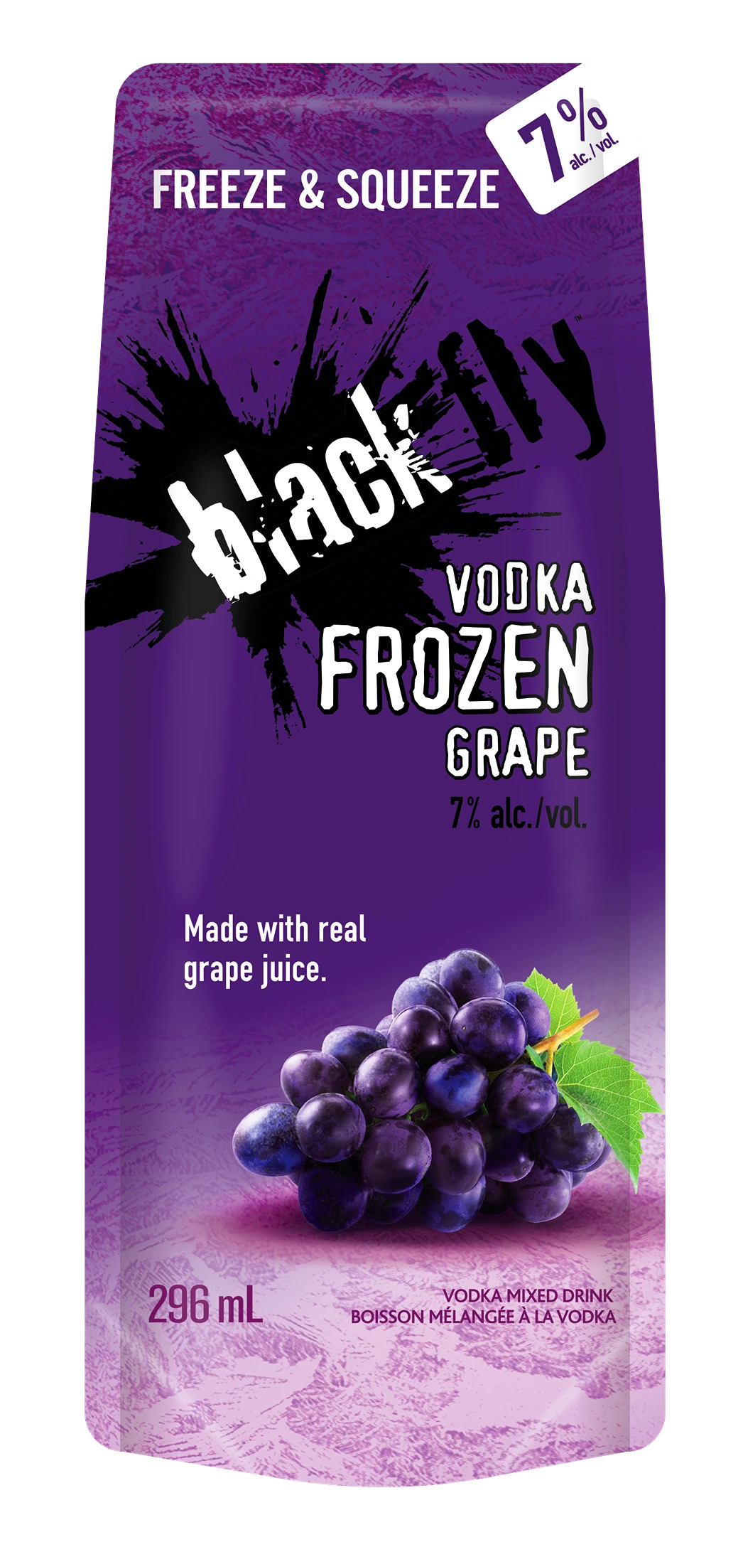 BLACK FLY FROZEN GRAPE POUCH 296ML