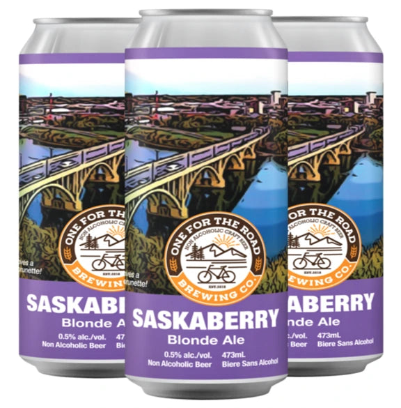 ONE FOR THE ROAD NON ALC SASKABERRY BLONDE ALE 473ML 4PK CAN
