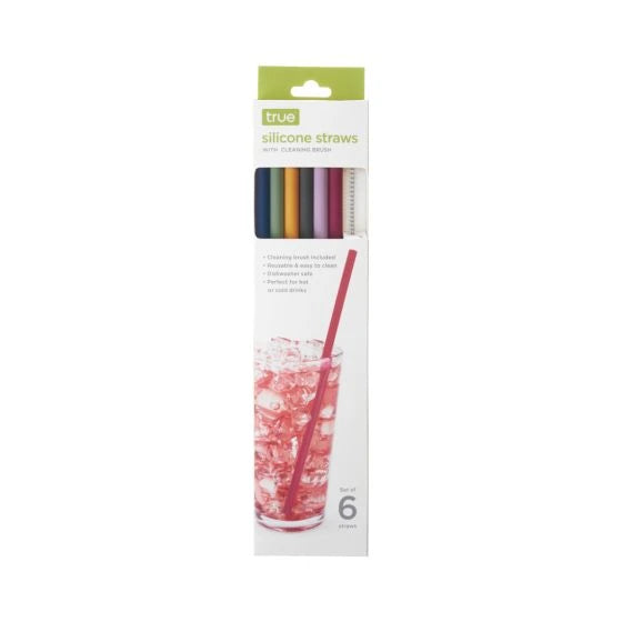 TRUE SILICONE STRAWS & CLEANING BRUSH SET