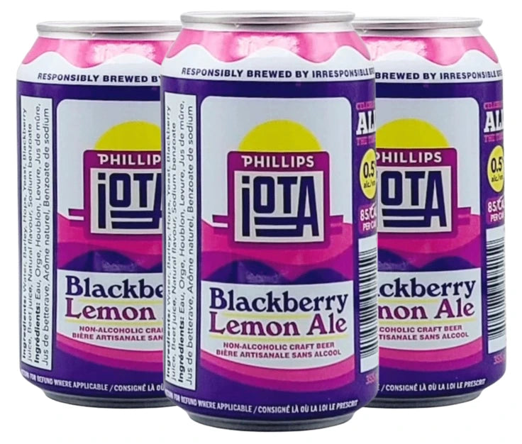 PHILLIPS IOTA NON ALC BLACKBERRY LEMON ALE 355ML 4PK CAN