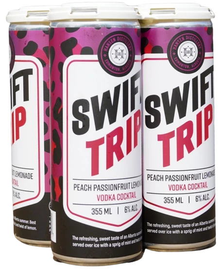 HANSEN SWIFT TRIP PEACH PASSIONFRUIT LEMONADE 355ML 4PK CAN