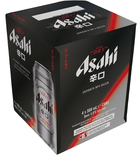 ASAHI SUPER DRY 500ML 4PK CAN