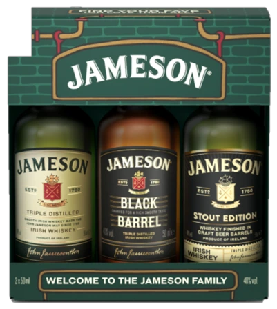 JAMESON IRISH WHISKEY FAMILY GIFT PACK 50ML 3PK