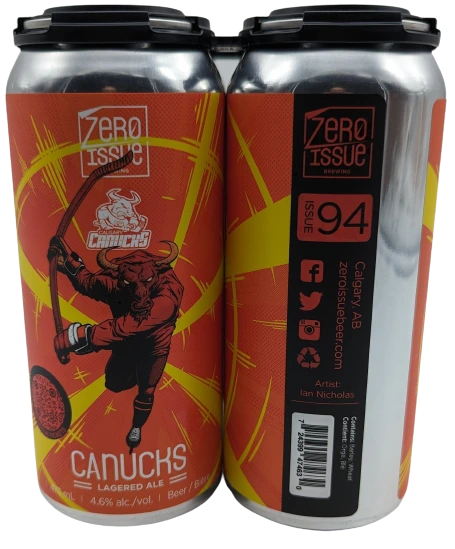 ZERO ISSUE CANUCKS LAGERED ALE 473ML 4PK CAN