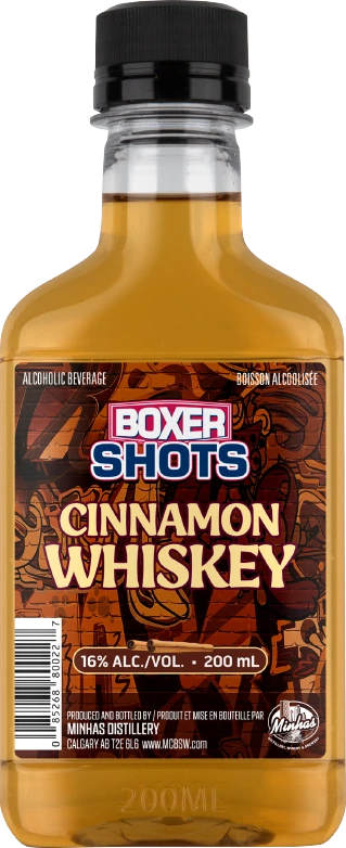 BOXER SHOTS CINNAMON WHISKEY 16% 200ML