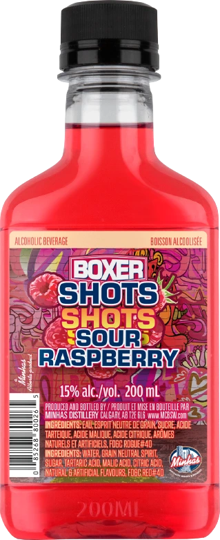 BOXER SHOTS SOUR RASPBERRY 16% 200ML