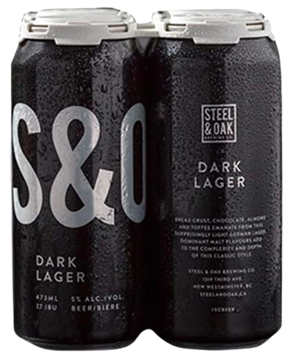 STEEL & OAK DARK LAGER 473ML 4PK CAN