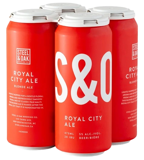 STEEL & OAK ROYAL CIY BLONDE ALE 473ML 4PK CAN