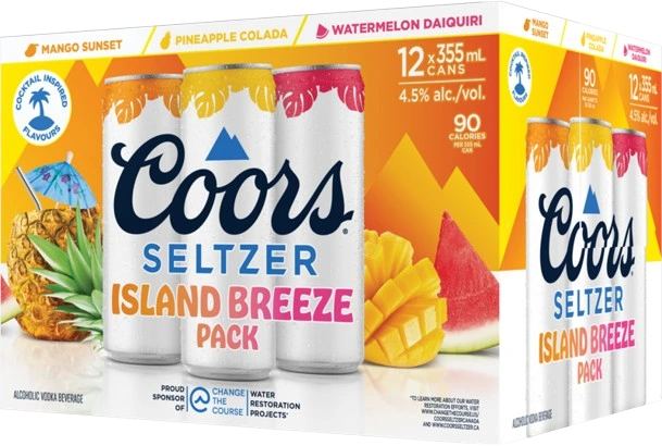 COORS SELTZER ISLAND BREEZE MIXER 355ML 12PK CAN