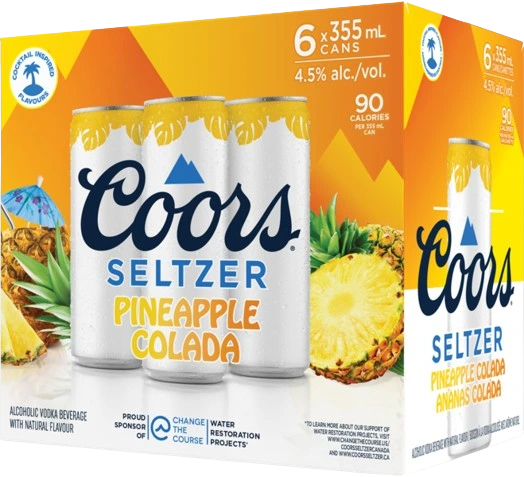 COORS SELTZER PINEAPPLE COLADA 355ML 6PK CAN