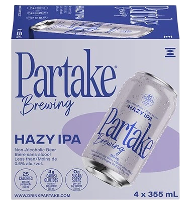 PARTAKE NON ALC HAZY IPA 355ML 4PK CAN