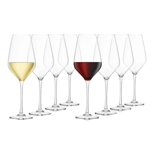 FINAL TOUCH EVERYDAY LEAD FREE CRYSTAL WINE GLASSES 8PK