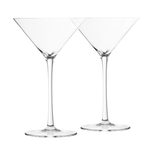 FINAL TOUCH MARTINI LEAD FREE CRYSTAL GLASSES 2PK