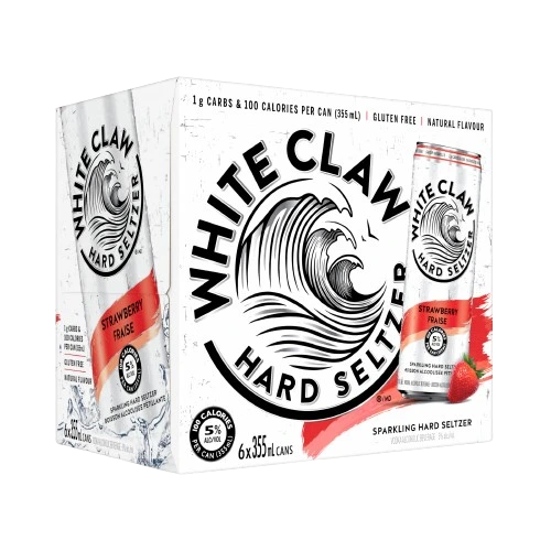 WHITE CLAW HARD SELTZER STRAWBERRY 355ML 6PK CAN