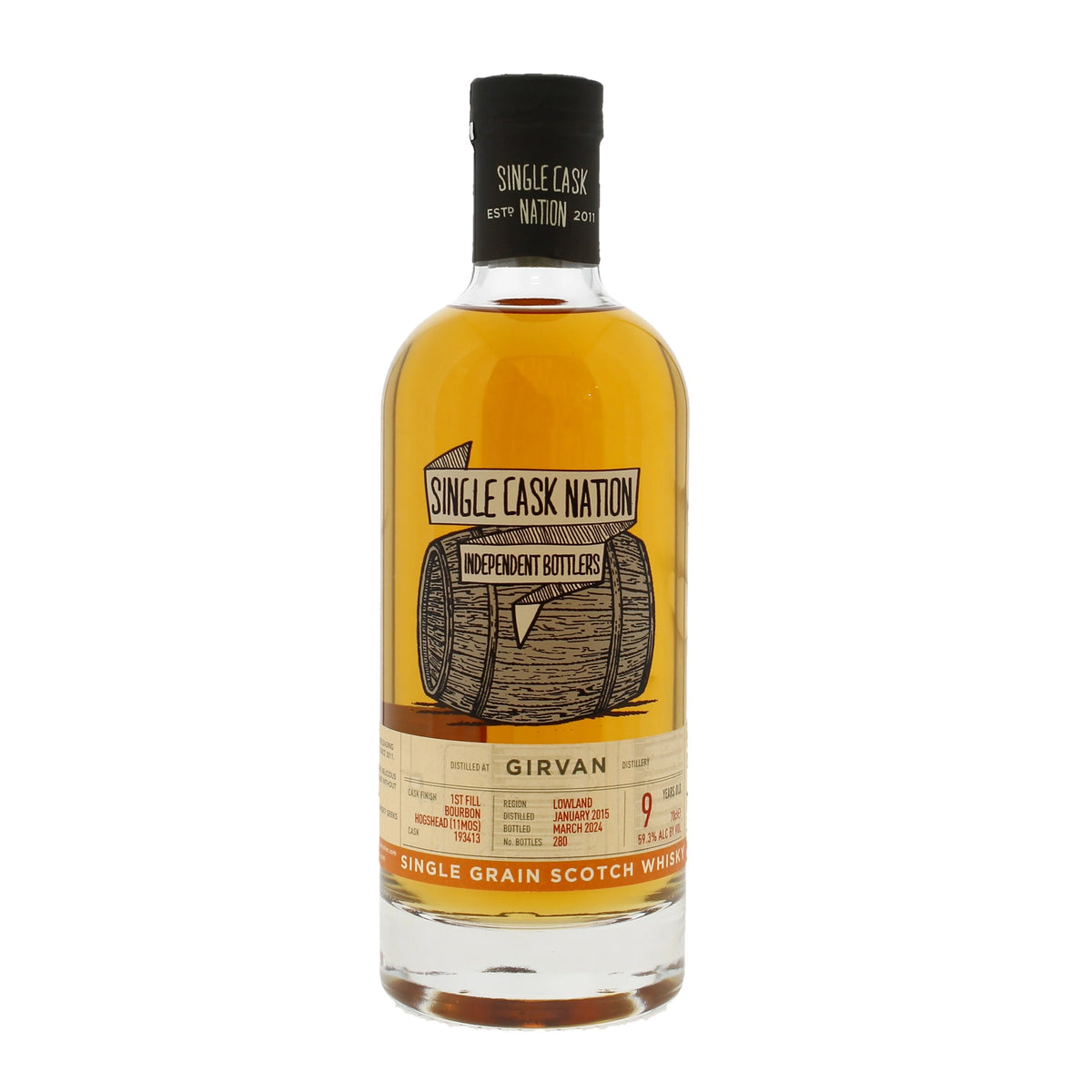 SINGLE CASK NATION GIRVAN 9YR 2015 SINGLE GRAIN SCOTCH 700ML